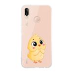 Manitoba Huawei P20 Lite ile Uyumlu Baskılı Yumuşak Silikon Şeffaf Telefon Kılıfı, Sarı Civciv Desen