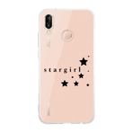 Manitoba Huawei P20 Lite ile Uyumlu Baskılı Yumuşak Silikon Şeffaf Telefon Kılıfı, Stargirl Desen