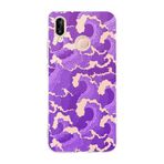 Manitoba Huawei P20 Lite ile Uyumlu Baskılı Yumuşak Silikon Telefon Kılıfı, Mor Desen