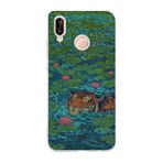 Manitoba Huawei P20 Lite ile Uyumlu Baskılı Yumuşak Silikon Telefon Kılıfı, Şeffaf, Kaplan Deseni