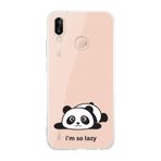 Manitoba Huawei P20 Lite ile Uyumlu Baskılı Yumuşak Silikon Telefon Kılıfı, Şeffaf, Panda Desen