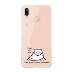 Manitoba Huawei P20 Lite ile Uyumlu Cant Go Out Tasarımlı Şeffaf Telefon Kılıfı