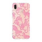 Manitoba Huawei P20 Lite ile Uyumlu Leopar Tasarımlı Şeffaf Telefon Kılıfı, Silikon, Çok Renkli