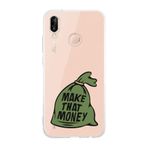 Manitoba Huawei P20 Lite ile Uyumlu Make That Money Tasarımlı Şeffaf Telefon Kılıfı