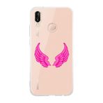Manitoba Huawei P20 Lite ile Uyumlu Melek Kanadı Tasarımlı Şeffaf Telefon Kılıfı