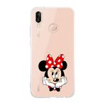 Manitoba Huawei P20 Lite ile Uyumlu Minnie Mouse Tasarımlı Baskılı Şeffaf Telefon Kılıfı