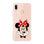 Manitoba Huawei P20 Lite ile Uyumlu Minnie Mouse Tasarımlı Şeffaf Telefon Kılıfı, Silikon, Çok Renkli