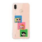 Manitoba Huawei P20 Lite ile Uyumlu Powerpuff Girls Tasarımlı Şeffaf Telefon Kılıfı, Çok Renkli