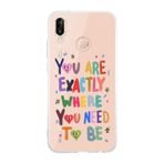 Manitoba Huawei P20 Lite ile Uyumlu You Are Exactly Tasarımlı Şeffaf Telefon Kılıfı, Çok Renkli