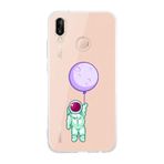 Manitoba Huawei P20 Lite Uyumlu Astronot Tasarımlı Baskılı Şeffaf Telefon Kılıfı
