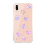 Manitoba Huawei P20 Lite Uyumlu Baskılı Yumuşak Silikon Şeffaf Telefon Kılıfı, Kalp Deseni