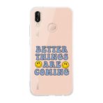 Manitoba Huawei P20 Lite Uyumlu Better Things Tasarımlı Şeffaf Telefon Kılıfı, Çok Renkli