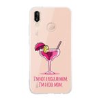 Manitoba Huawei P20 Lite Uyumlu Cool Mom Tasarımlı Şeffaf Telefon Kılıfı, Silikon, Çok Renkli