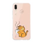 Manitoba Huawei P20 Lite Uyumlu Garfield Tasarımlı Baskılı Şeffaf Telefon Kılıfı