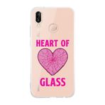 Manitoba Huawei P20 Lite Uyumlu Heart Of Glass Tasarımlı Şeffaf Telefon Kılıfı, Çok Renkli