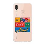 Manitoba Huawei P20 Lite Uyumlu, Its A Good Day Tasarımlı, Şeffaf Silikon Telefon Kılıfı, Çok Renkli