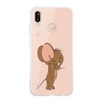 Manitoba Huawei P20 Lite Uyumlu Jerry Tasarımlı Şeffaf Telefon Kılıfı, Silikon, Çok Renkli