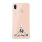 Manitoba Huawei P20 Lite Uyumlu Meditasyon Tasarımlı Şeffaf Telefon Kılıfı, Silikon, Çok Renkli