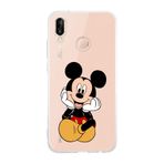 Manitoba Huawei P20 Lite Uyumlu Mickey Tasarımlı Şeffaf Telefon Kılıfı, Silikon, Çok Renkli