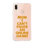 Manitoba Huawei P20 Lite Uyumlu Mom I Can't Pause Tasarımlı Şeffaf Telefon Kılıfı, Silikon, Çok Renkli