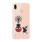 Manitoba Huawei P20 Lite Uyumlu Örümcek Adam Tasarımlı Şeffaf Telefon Kılıfı, Silikon, Çok Renkli