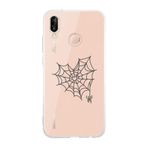 Manitoba Huawei P20 Lite Uyumlu Örümcek Ağı Tasarımlı Şeffaf Telefon Kılıfı