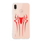 Manitoba Huawei P20 Lite Uyumlu Örümcek Logo Tasarımlı Şeffaf Telefon Kılıfı