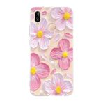 Manitoba Huawei P20 Lite Uyumlu Pastel Çiçek Tasarımlı Baskılı Şeffaf Telefon Kılıfı