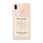 Manitoba Huawei P20 Lite Uyumlu Picasso Tasarımlı Şeffaf Telefon Kılıfı, Silikon, Çok Renkli