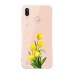 Manitoba Huawei P20 Lite Uyumlu Sarı Lale Tasarımlı Şeffaf Telefon Kılıfı