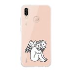 Manitoba Huawei P20 Lite Uyumlu Sevimli Melek Tasarımlı Şeffaf Telefon Kılıfı