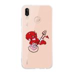 Manitoba Huawei P20 Lite Uyumlu Sevimli Minik Şeytan Tasarımlı Şeffaf Telefon Kılıfı, Çok Renkli