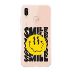 Manitoba Huawei P20 Lite Uyumlu Smile Tasarımlı Şeffaf Telefon Kılıfı, Silikon, Çok Renkli