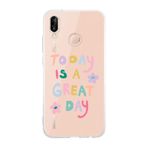 Manitoba Huawei P20 Lite Uyumlu Today Is A Great Day Tasarımlı Şeffaf Telefon Kılıfı, Çok Renkli