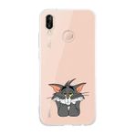 Manitoba Huawei P20 Lite Uyumlu Tom Tasarımlı Şeffaf Telefon Kılıfı, Çok Renkli