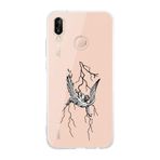 Manitoba Huawei P20 Lite Uyumlu Yıldırım Tasarımlı Baskılı Şeffaf Telefon Kılıfı