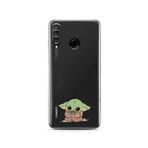Manitoba Huawei P30 Lite ile Uyumlu Baby Yoda Tasarımlı Baskılı Şeffaf Silikon Telefon Kılıfı