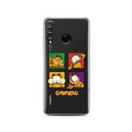 Manitoba Huawei P30 Lite ile Uyumlu Baskılı Yumuşak Silikon Şeffaf Telefon Kılıfı, Garfield Desen