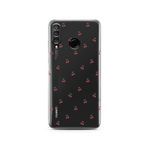 Manitoba Huawei P30 Lite ile Uyumlu Baskılı Yumuşak Silikon Şeffaf Telefon Kılıfı, Kiraz Deseni