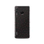 Manitoba Huawei P30 Lite ile Uyumlu Baskılı Yumuşak Silikon Şeffaf Telefon Kılıfı, Kırmızı Kalp Desen