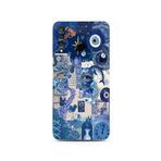 Manitoba Huawei P30 Lite ile Uyumlu Baskılı Yumuşak Silikon Şeffaf Telefon Kılıfı, Mavi Desen