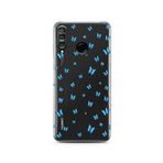Manitoba Huawei P30 Lite ile Uyumlu Baskılı Yumuşak Silikon Şeffaf Telefon Kılıfı, Mavi Kelebek Deseni