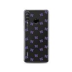 Manitoba Huawei P30 Lite ile Uyumlu Baskılı Yumuşak Silikon Şeffaf Telefon Kılıfı, Mor Fiyonk Deseni