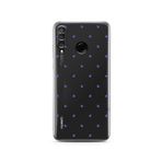 Manitoba Huawei P30 Lite ile Uyumlu Baskılı Yumuşak Silikon Şeffaf Telefon Kılıfı, Mor Kalp Deseni