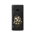 Manitoba Huawei P30 Lite ile Uyumlu Baskılı Yumuşak Silikon Şeffaf Telefon Kılıfı, Papatya Deseni