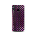Manitoba Huawei P30 Lite ile Uyumlu Baskılı Yumuşak Silikon Şeffaf Telefon Kılıfı, Pembe Kalp Desen