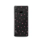Manitoba Huawei P30 Lite ile Uyumlu Baskılı Yumuşak Silikon Şeffaf Telefon Kılıfı, Pembe Yıldız Desen