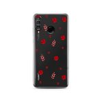 Manitoba Huawei P30 Lite ile Uyumlu Baskılı Yumuşak Silikon Şeffaf Telefon Kılıfı, Uğur Böceği ve Kalp Deseni
