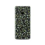 Manitoba Huawei P30 Lite ile Uyumlu Baskılı Yumuşak Silikon Şeffaf Telefon Kılıfı, Yeşil Yaprak Deseni