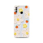 Manitoba Huawei P30 Lite ile Uyumlu Baskılı Yumuşak Silikon Telefon Kılıfı, Çiçek Desenli, Şeffaf